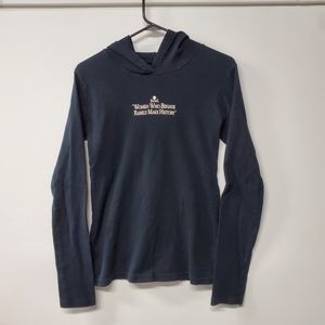 Long sleeve black lightweight hooded shirt